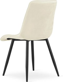 Scaun de masa SPLIT VELVET cu picioare negre, bej deschis