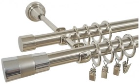Galerie dubla VALEO CROM /19 - INOX (Alege marime: 240 cm)