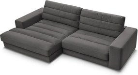 Colțar gri antracit cu tapițerie din catifea (cu colț pe partea stângă/cu șezlong) Sierra – Bobochic Paris