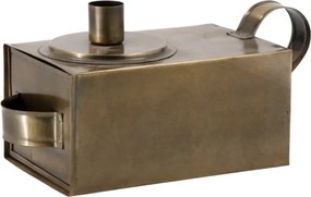 Cutie decorativa, din metal, cu suport pentru lumanare, 22x10x11cm