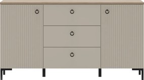 Comodă, gri-maroniu Taupe/stejar silverjack, DOMCA 2D3S