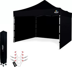 Cortină pliabilă 3x3m pentru Sărbători: Protecție impermeabilă și Asamblare rapidă - cu 3 pereți - Negru