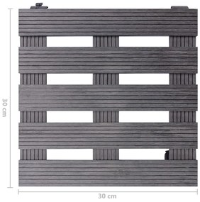 Suporturi de plante cu role, 2 buc., gri, 30x30x7,5 cm, WPC 2, Gri, 30 x 30 x 7.5 cm, Patrat