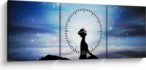 Tablou - Femaia meditând (cu ceas) (90x30 cm)