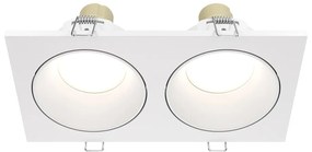 Corp incastrabil cu 2 spoturi design tehnic Zoom alb