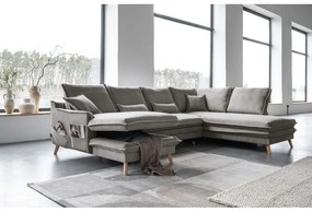 Colțar gri extensibil (cu colț pe partea dreaptă/în formă de "U") Charming Charlie – Miuform