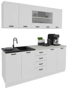 Bucatarie Riga, Alb, L 200 cm