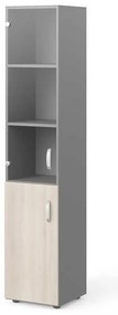Dulap înalt Manager 39,9 x 42,2 x 196,5 cm, stânga, salcâm deschis / gri
