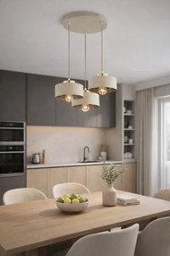 BRILAGI - Lustră suspendată pe cablu SPRING 3xE27/60W/230V bej/auriu