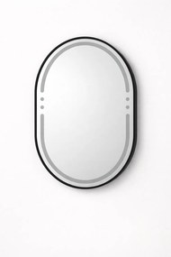 Oglinda LED 608 60x80 cm rama aluminiu neagra