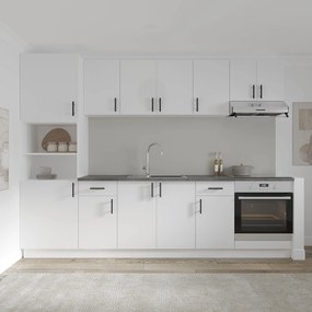 Set Bucatarie Karo V24, Alb, Blat Thermo 28 mm, L 280 cm