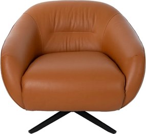 Fotoliu pivotant design LUX, Piele naturala, Cowhide maro