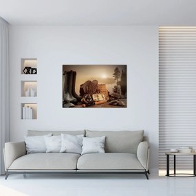 Tablou - Natura moartă, pescuit (90x60 cm)