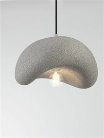 Lustra suspendata cu textura granulata Bambel gri piatra