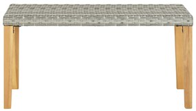 46489 vidaXL Bancă de grădină, gri, 120 cm, poliratan și lemn de acacia
