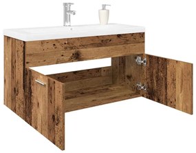 vidaXL Dulap pentru chiuvetă cu chiuvetă încorporată Lemn vechi