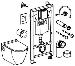 GROHE 39186000 - Set de instalație SOLIDO pentru perete, 1,13 m, alb