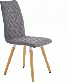 Scaun sufragerie K282, gri/stejar, stofa clasica/lemn, 44X56X93 CM
