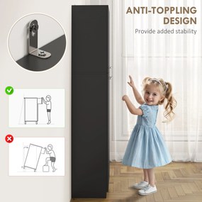 HOMCOM Mobilier de depozitare cu 2 dulapuri și rafturi reglabile din lemn negru | Aosom Romania