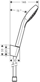 Set dus cu para, suport fix si furtun 125 cm incluse alb crom Hansgrohe, Croma Select E Vario