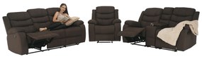 Canapea 3+2+1, material textil maro, FABRON 2 NEW