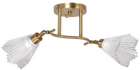 Lustră pe tijă 2xE14/60W/230V auriu