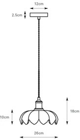 Lustră pe cablu Markslöjd 108858 KURAGE 1xE27/40W/230V alamă/bej fumuriu