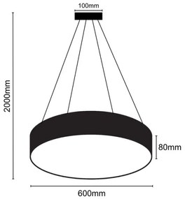 Lustră LED dimabilă pe cablu LED/50W/230V 3000-6500K negru + telecomandă
