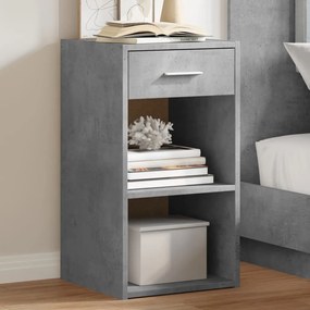 vidaXL Noptiere, 2 buc., gri beton, 35x34x65 cm, lemn prelucrat