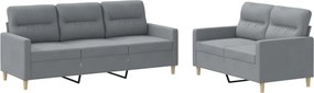 vidaXL Set de canapele cu perne, 2 piese, gri deschis, textil