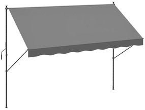 Outsunny Parasolar Manual Retractabil 300x175x210-310 cm Ajustabil cu Manivela Protectie Solara UV40+ pentru Balcon Terasa Gri | Aosom Romania