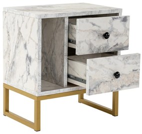 Măsuță de noptieră Glimmer Fressia Marble Gold