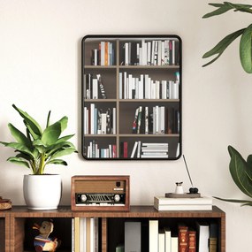 HOMCOM Oglindă de perete dreptunghiulară 50 x 40 cm, oglindă decorativă modernă cu ramă din metal pentru living, hol, coridor, negru | Aosom Romania