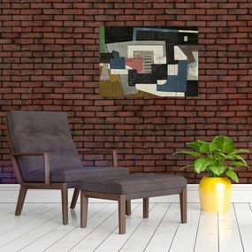 Tablou pe sticlă - Abstracție cubism (70x50 cm)