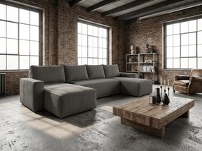 OFERTA Canapea gri inchis in U SMART COSARO 295x140 cm II. calitate