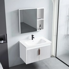 Set mobilier de baie cu lavoar Astor 60 cm Alb