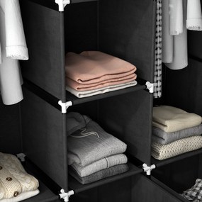 Homcom sifonier Pliabil Textil – Cu Rafturi &amp; Sertare, Ideal pentru Spatii Mici | Aosom Romania