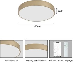 Brilagi-LED Corp de iluminat reglabil POOL SMART LED/48W/230V 40 cm Wi-Fi Tuya auriu + telecomandă