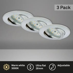 Briloner 7209-039 - Set de 3 corpuri încastrate pentru baie ATTACH LED/5W/230V IP23