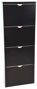 Pantofar negru cu deschidere înclinată din metal 51x138x16 cm – Household Pleasure