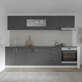 Corp haaus Karo, 2 Usi, cu sticla, Antracit/Alb, 80 x 30 x 60 cm