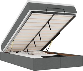 vidaXL Cadru pat otoman cu saltea țesătură gri închis 120x190 cm