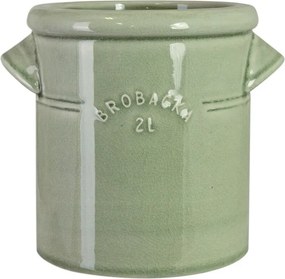 Ghiveci din ceramică glazurată manual 2L verde deschis, „Brobacka"