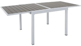 Masă extensibilă de grădină, oțel alb/gri, DORIO