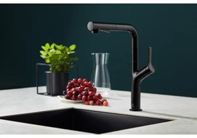 Baterie de chiuvetă cu cap de duș extractibil KFA Armatura 6623-220-81 DUERO DESIGN negru mat