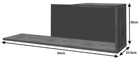 Set mobilier living Poelfy, Pako World, Gri inchis-Stejar, 170x37x42 cm