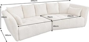 Canapea mare, Tesatura boucle bej sampanie, ROYAL 295cm