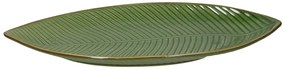 Platou pentru servire, Leaf Shaped, Tognana, 34x18x3 cm, ceramica glazurata, verde