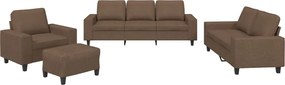 vidaXL Set de canapele, 4 piese, maro, textil