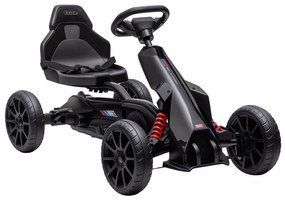 HOMCOM kart cu pedale pentru copii, scaun reglabil 4 poziții, roți EVA, 100 x 58 x 58,5 cm, negru | Aosom Romania